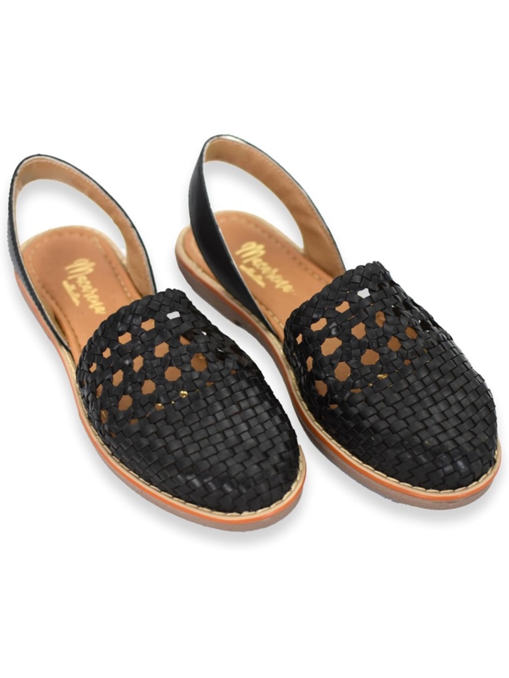 NWOT Macarena Black Handmade Leather Huaraches Women’s 9 Woven Slingback Flats